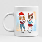 Xmas Besties Chibi Cute - " Coffee & Christmas Music " Personalized Mug - VIEN-CML-20220107-04