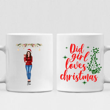 Christmas Girls - " Did Girl Loves Christmas " Personalized Mug - VIEN-CML-20220223-02