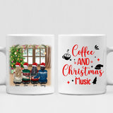 Merry Christmas Besties - " Coffee & Christmas Music " Personalized Mug - VIEN-CML-20220219-01