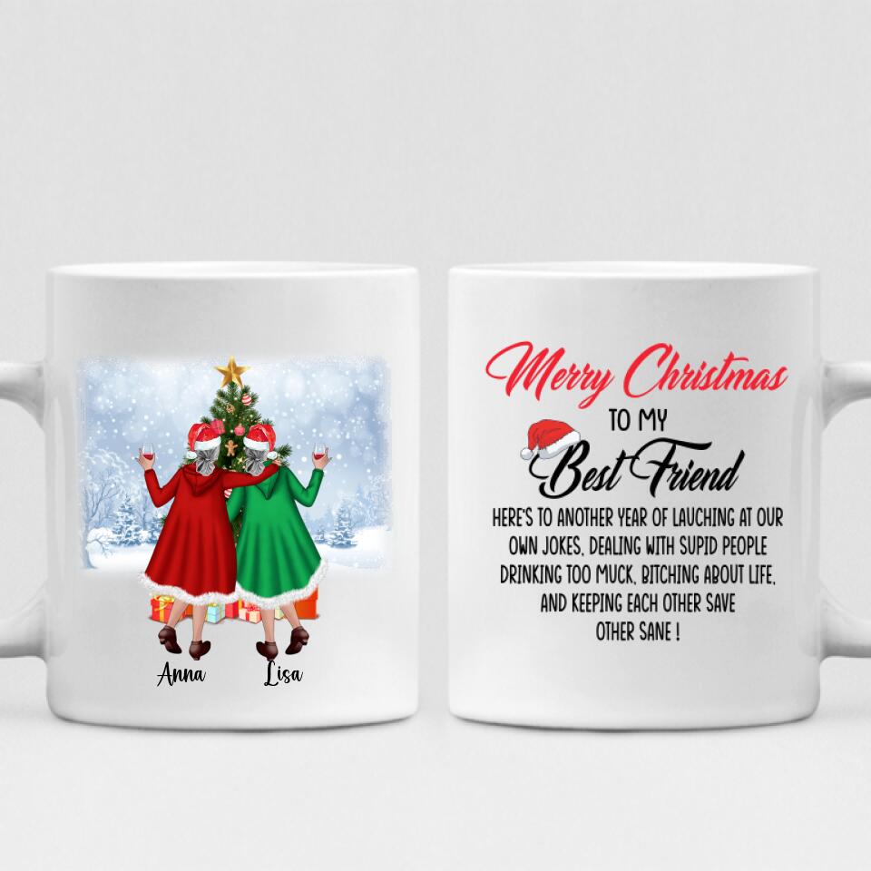 Grandmother Christmas - " Merry Christmas To My Best Friend Here’s To Another Year Of... " Personalized Mug - VIEN-CML-20220106-05