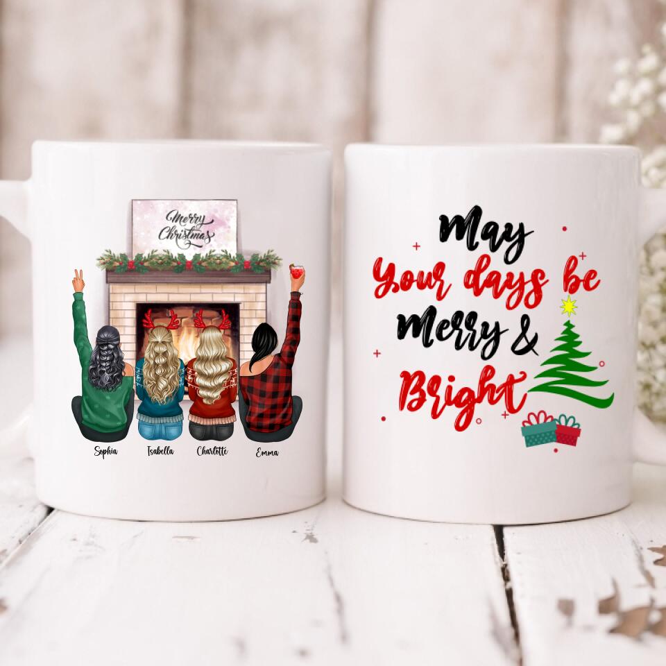 Christmas Best Friend - " May Your Days Be Mery & Bright " Personalized Mug - PHUOC-CML-20220218-01