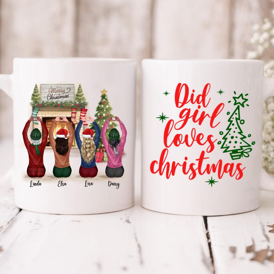Merry Christmas Besties - " Did Girl Loves Christmas " Personalized Mug - VIEN-CML-20220215-01