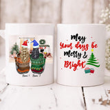 Christmas Sisters - " May Your Days Be Mery & Bright " Personalized Mug - NGUYEN-CML-20220106-05