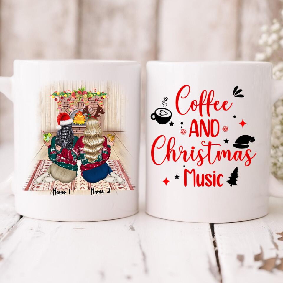 Christmas Best Friends - " Coffee & Christmas Music " Personalized Mug - NGUYEN-CML-20220108-03