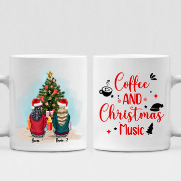Christmas Besties - " Coffee & Christmas Music " Personalized Mug - NGUYEN-CML-20220110-02