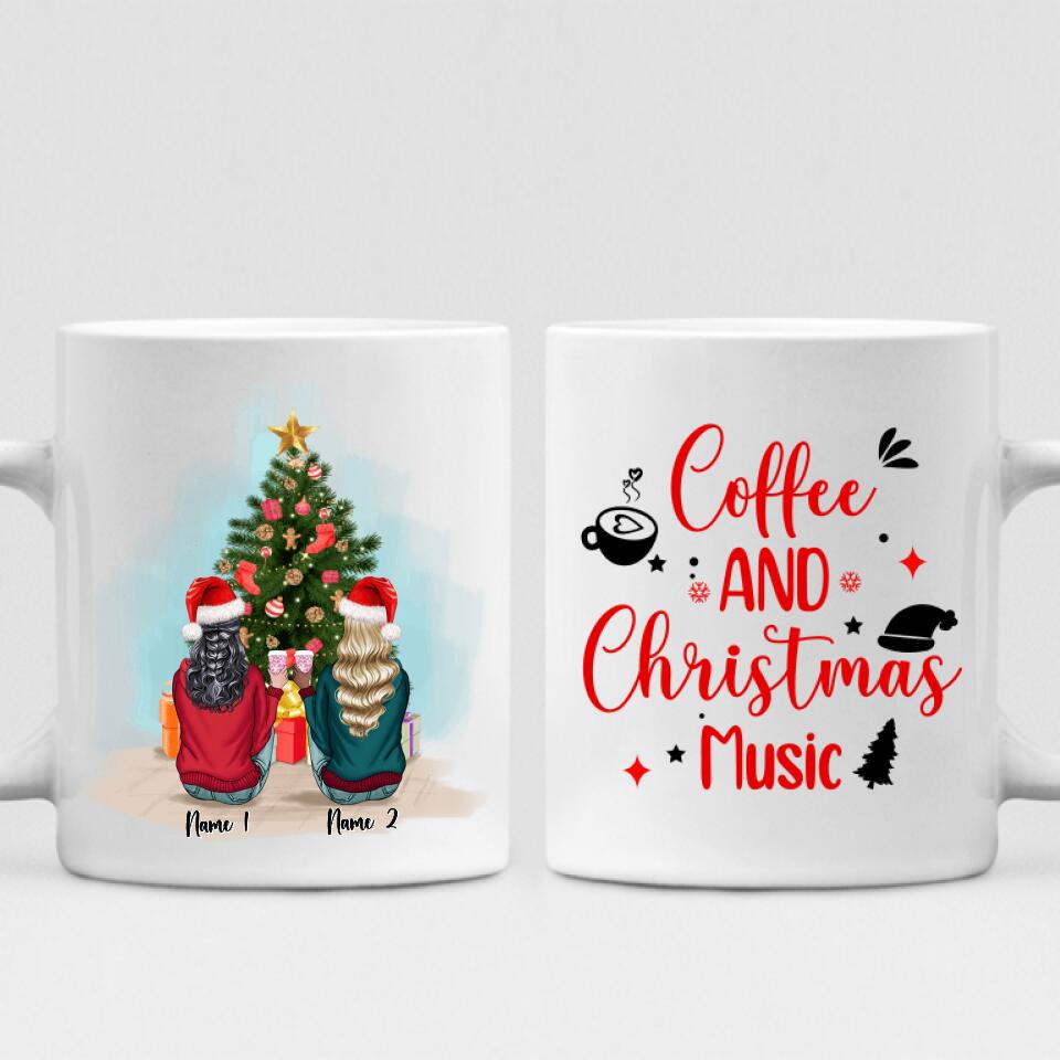 Christmas Besties - " Coffee & Christmas Music " Personalized Mug - NGUYEN-CML-20220110-02