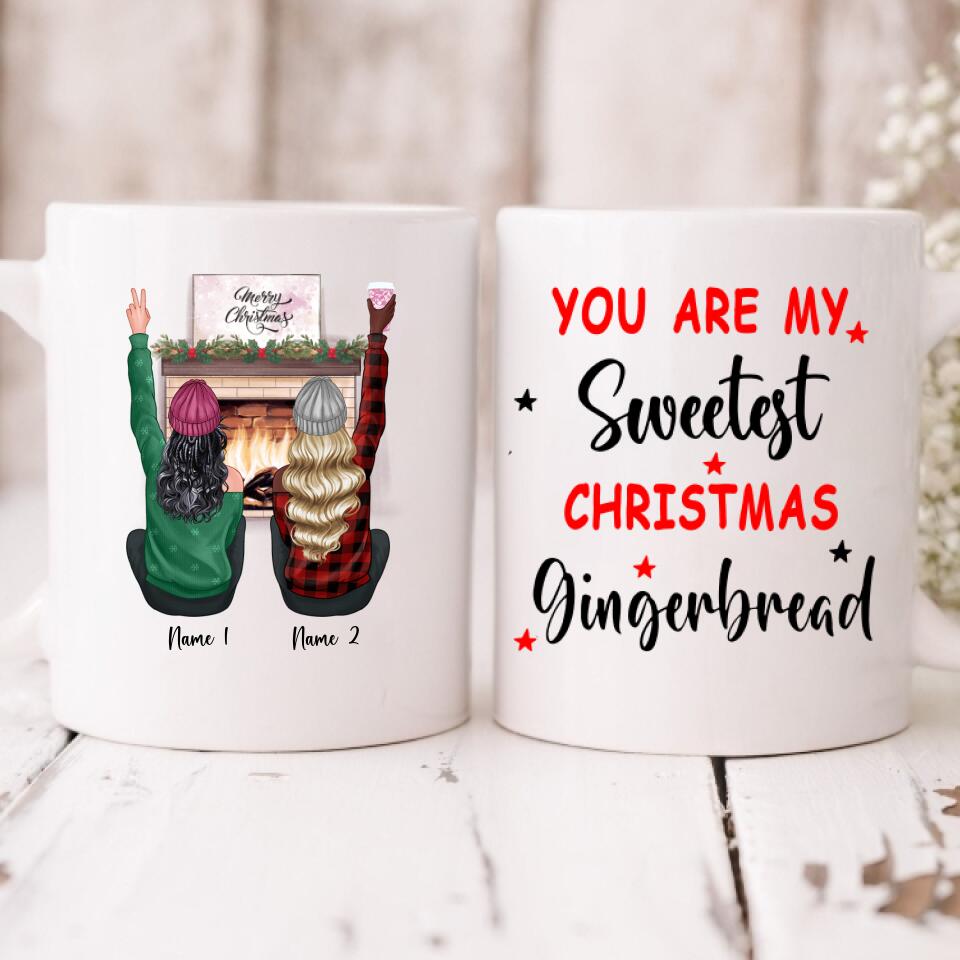Christmas Besties - " You Are My Sweetest Christmas Gingerbread " Personalized Mug - NGUYEN-CML-20220112-04