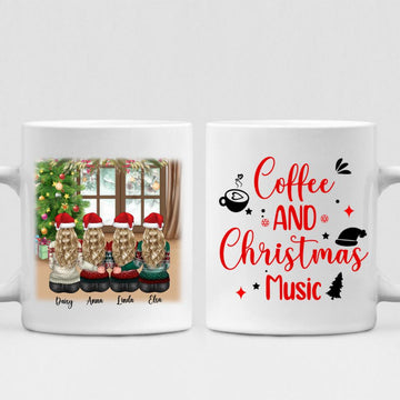 Christmas With Besties - " Coffee & Christmas Music " Personalized Mug - VIEN-CML-20220115-02