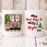 Christmas With Besties - " May Your Days Be Mery & Bright " Personalized Mug - VIEN-CML-20220115-02