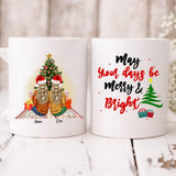 Christmas Girls Best Friends - " May Your Days Be Mery & Bright " Personalized Mug - VIEN-CML-20220111-01