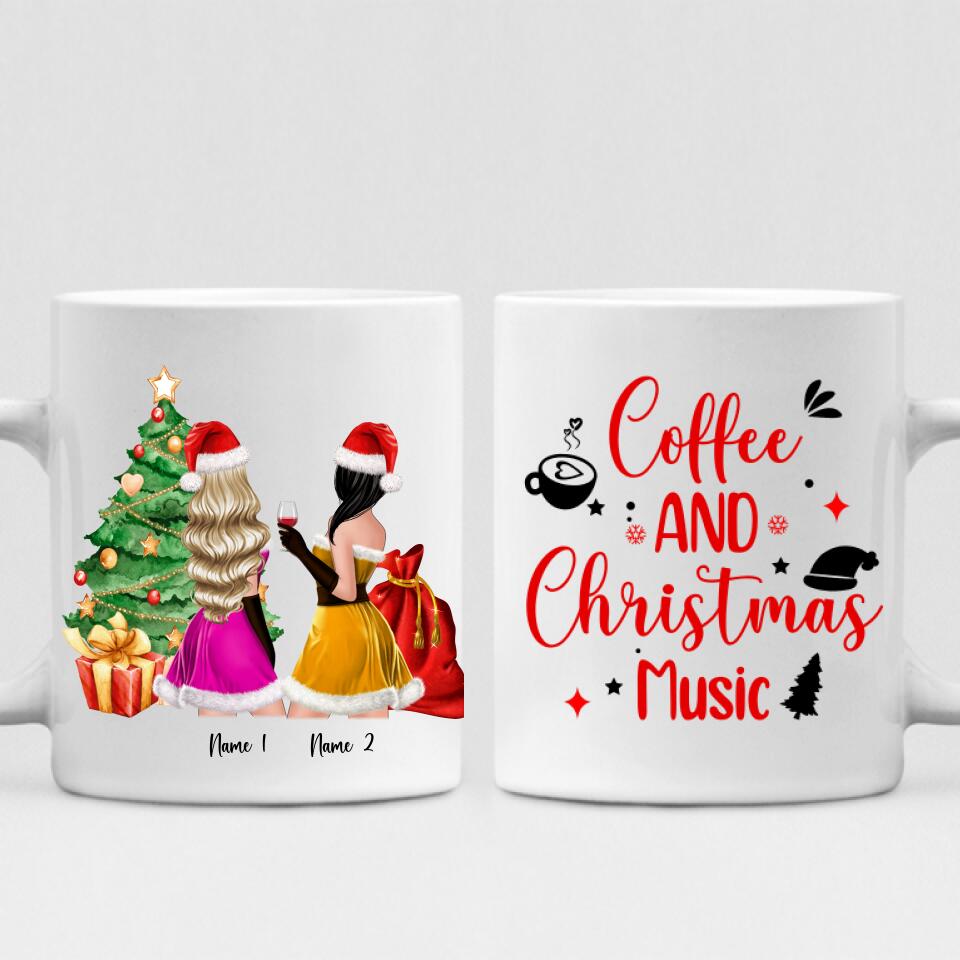 Christmas Besties - " Coffee & Christmas Music " Personalized Mug - NGUYEN-CML-20220107-01