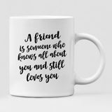 Wedding With Besties - " A Friend Is Someone Who Knows All About You And Still Loves You " Personalized Mug - VIEN-CML-20220218-01