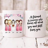 Wedding With Besties - " A Friend Is Someone Who Knows All About You And Still Loves You " Personalized Mug - VIEN-CML-20220218-01