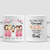 Wedding With Besties - " Best Friends Forever Never Apart May Be In Distance But Never At Heart " Personalized Mug - VIEN-CML-20220218-01
