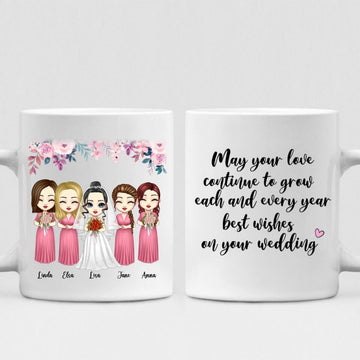 Wedding With Besties - " May Your Love Continue To Grow Each And Every Year Best Wishes On Your Wedding " Personalized Mug - VIEN-CML-20220218-01
