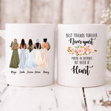 Boho Wedding Best Friends - " Best Friends Forever Never Apart May Be In Distance But Never At Heart " Personalized Mug - CUONG-CML-20220114-04