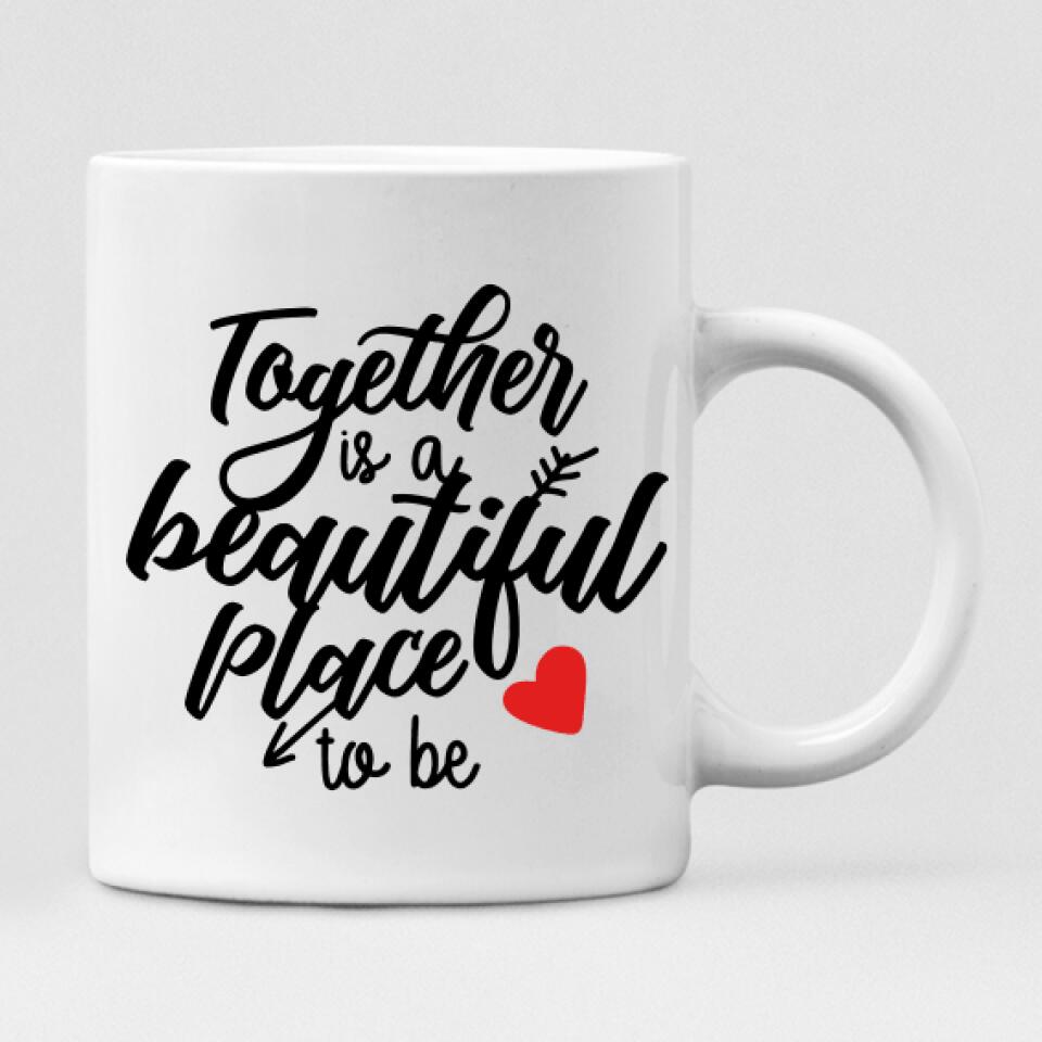 Boho Wedding Best Friends - " Together Is A Beautiful Place To Be " Personalized Mug - CUONG-CML-20220114-04