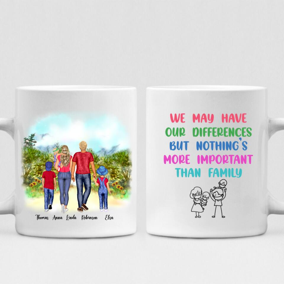 Family Holidays - " We May Have Our Differences But Nothing’s More Important Than Family " Personalized Mug - VIEN-CML-20220228-02
