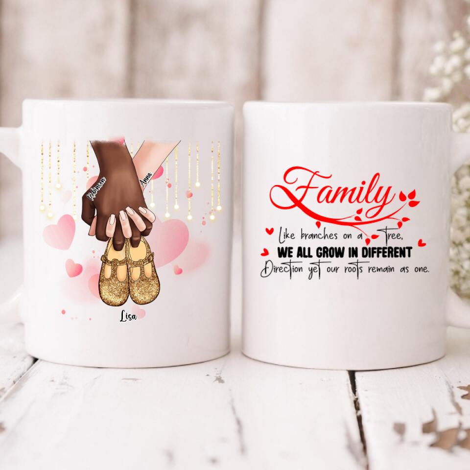 Family love - " Family Like Branches On A Tree, We All Grow In Different Directions Yet Our Roots Remain As One " Personalized Mug - VIEN-CML-20220110-02