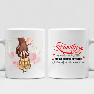 Family love - " Family Like Branches On A Tree, We All Grow In Different Directions Yet Our Roots Remain As One " Personalized Mug - VIEN-CML-20220110-02