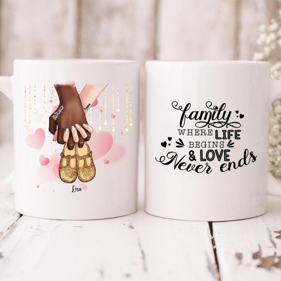 Family love - " Family Where Life Begins & Love Never Ends " Personalized Mug - VIEN-CML-20220110-02