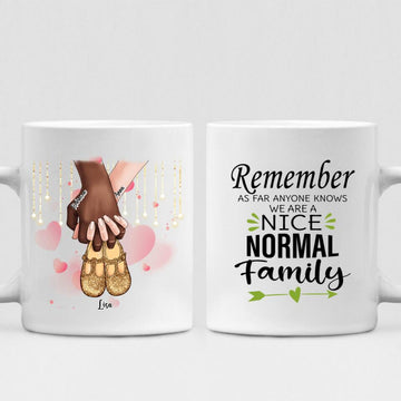 Family love - " Remember As Far As Anyone Knows. We Are A Nice Normal Family " Personalized Mug - VIEN-CML-20220110-02