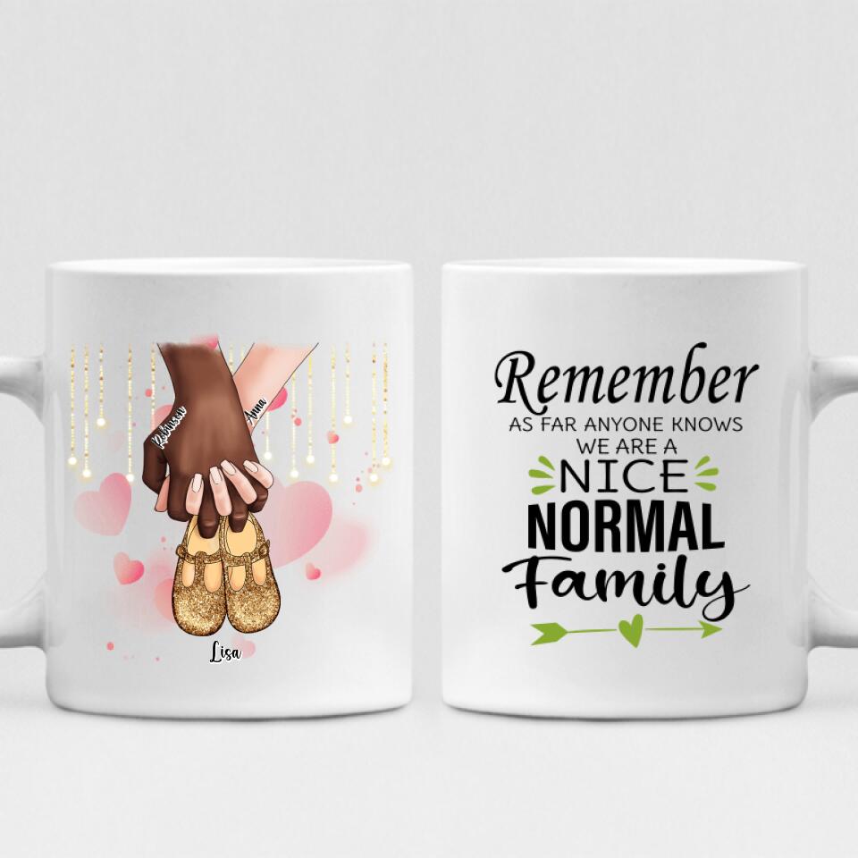 Family love - " Remember As Far As Anyone Knows. We Are A Nice Normal Family " Personalized Mug - VIEN-CML-20220110-02