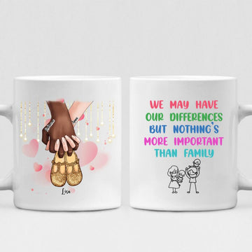 Family love - " We May Have Our Differences But Nothing’s More Important Than Family " Personalized Mug - VIEN-CML-20220110-02