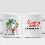 Family Home - " Family Like Branches On A Tree, We All Grow In Different Directions Yet Our Roots Remain As One " Personalized Mug - VIEN-CML-20220225-01