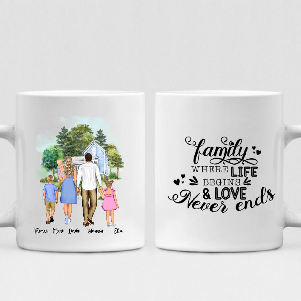 Family Home - " Family Where Life Begins & Love Never Ends " Personalized Mug - VIEN-CML-20220225-01