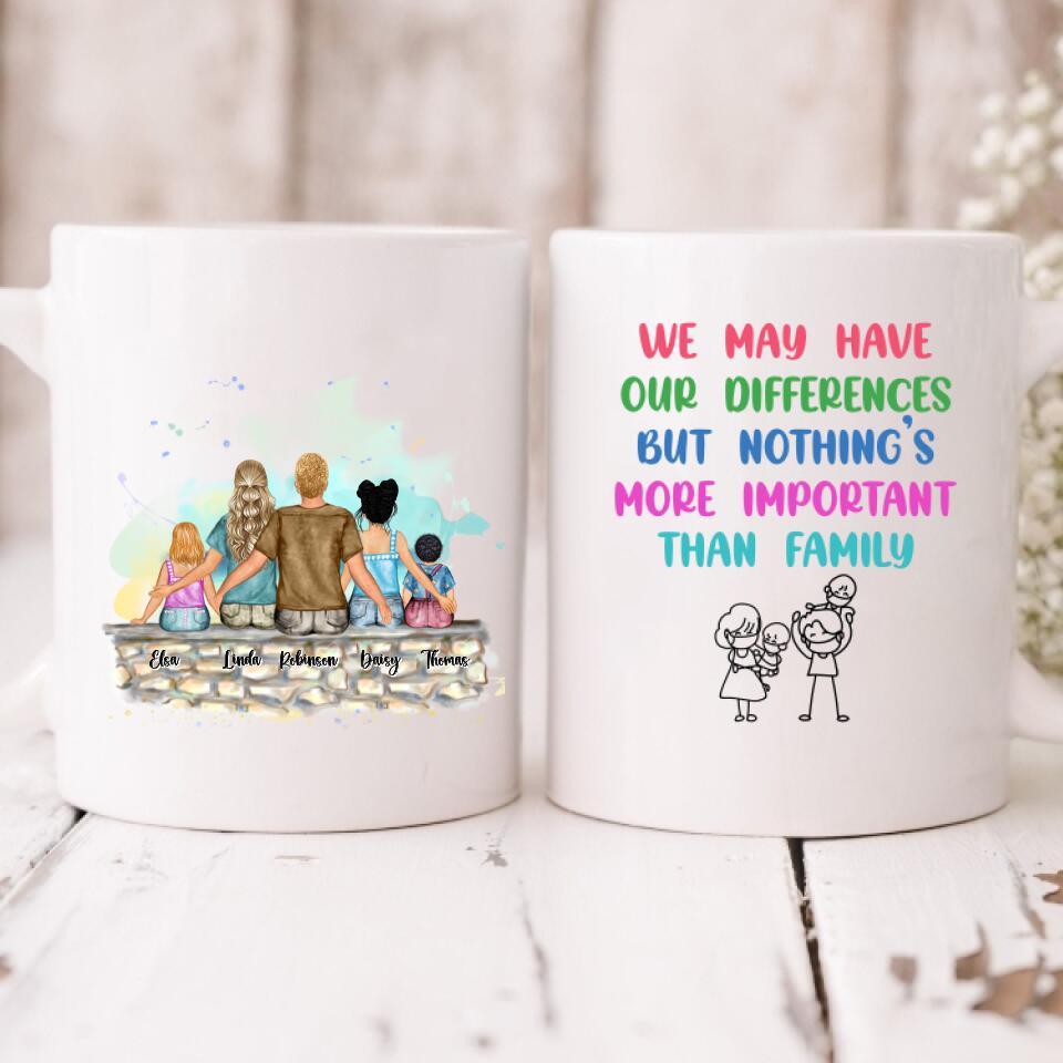 Family Holidays - " We May Have Our Differences But Nothing’s More Important Than Family " Personalized Mug - VIEN-CML-20220223-04