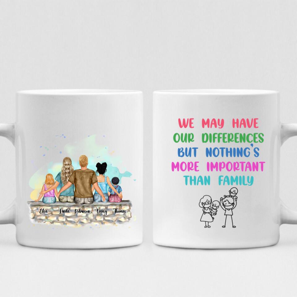 Family Holidays - " We May Have Our Differences But Nothing’s More Important Than Family " Personalized Mug - VIEN-CML-20220223-04