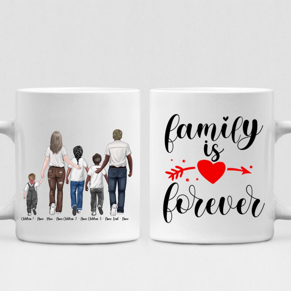 Family Walking Down The Street - " Family Is Forever " Personalized Mug - NGUYEN-CML-20220111-01