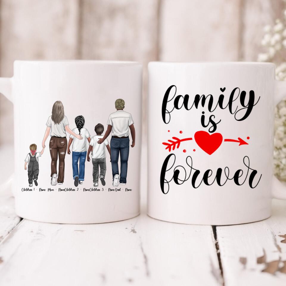 Family Walking Down The Street - " Family Is Forever " Personalized Mug - NGUYEN-CML-20220111-01
