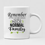 Family Walking Down The Street - " Remember As Far As Anyone Knows. We Are A Nice Normal Family " Personalized Mug - NGUYEN-CML-20220111-01
