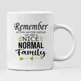 Family Where Life Begins - " Remember As Far As Anyone Knows. We Are A Nice Normal Family " Personalized Mug - CUONG-CML-20220117-03