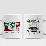 Family Where Life Begins - " Remember As Far As Anyone Knows. We Are A Nice Normal Family " Personalized Mug - CUONG-CML-20220117-03