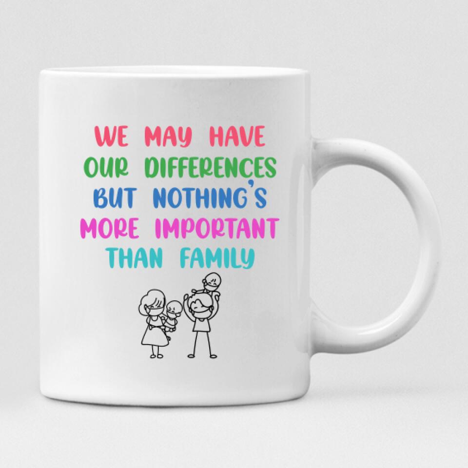 Family Where Life Begins - " We May Have Our Differences But Nothing’s More Important Than Family " Personalized Mug - CUONG-CML-20220117-03