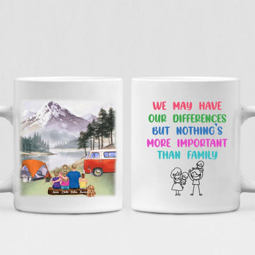 Family Camping - " We May Have Our Differences But Nothing’s More Important Than Family " Personalized Mug - VIEN-CML-20220218-02