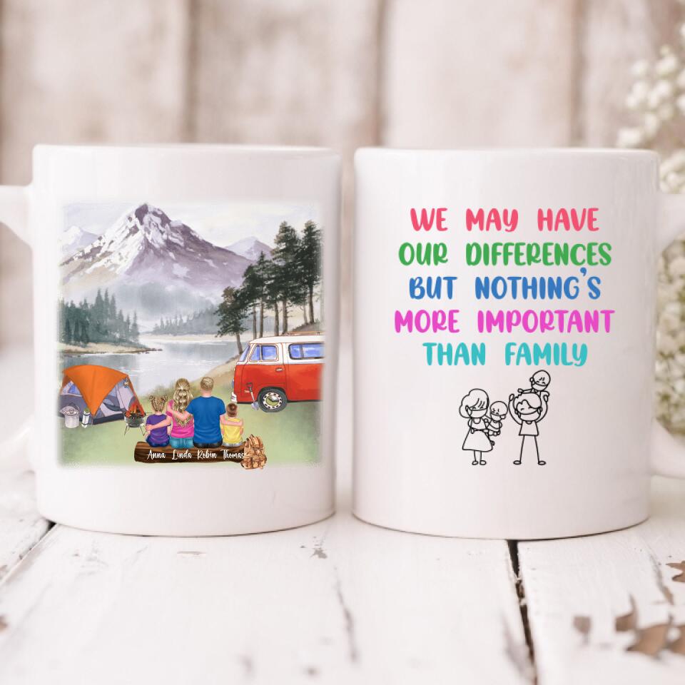 Family Camping - " We May Have Our Differences But Nothing’s More Important Than Family " Personalized Mug - VIEN-CML-20220218-02