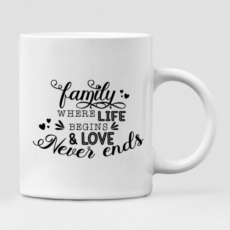 The Sunflower Family - " Family Where Life Begins & Love Never Ends " Personalized Mug - PHUOC-CML-20220218-02