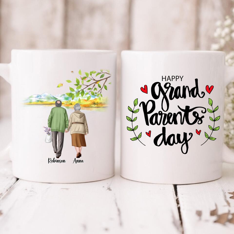 Grandpa and Grandma - " Happy Grandparents Day " Personalized Mug - VIEN-CML-20220104-01