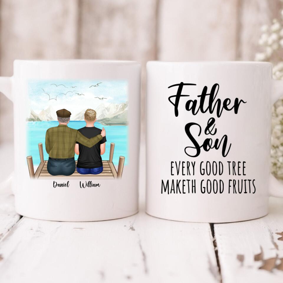Father And Son - " Father and Son Every Good Tree Maketh Good Fruits " Personalized Mug - PHUOC-CML-20220221-04