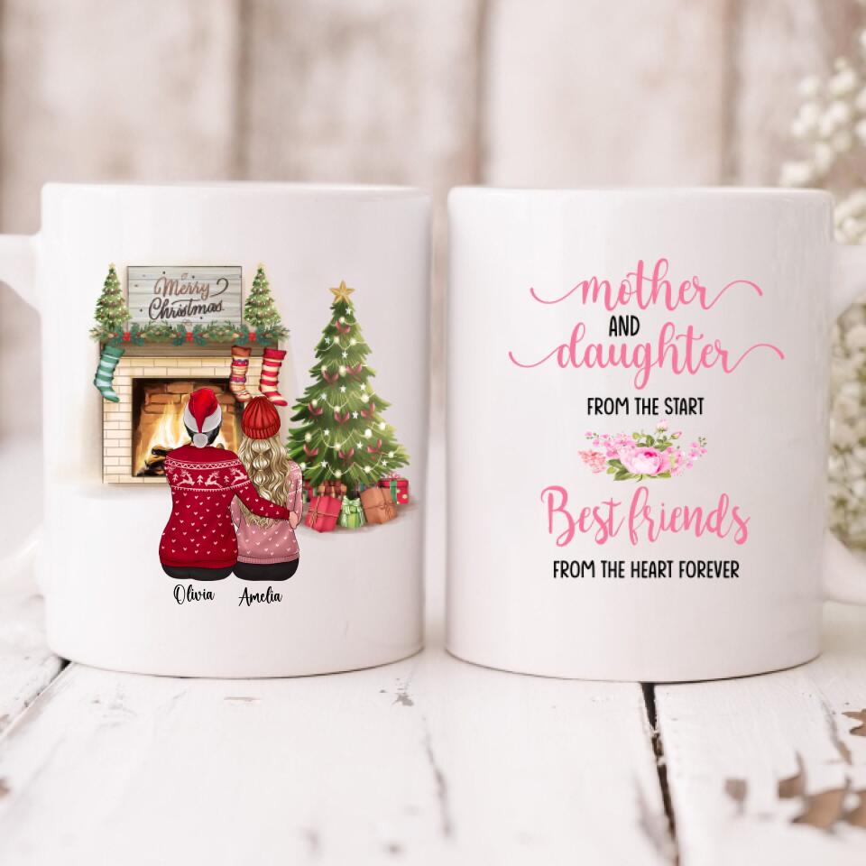 Christmas Mother And Daughter - " Mother And Daughter From The Start. Best Friends Forever From The Heart " Personalized Mug - PHUOC-CML-20220221-03