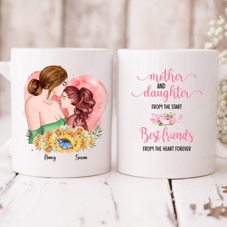 Mother And Daughter - " Mother And Daughter From The Start. Best Friends Forever From The Heart " Personalized Mug - CUONG-CML-20220106-04