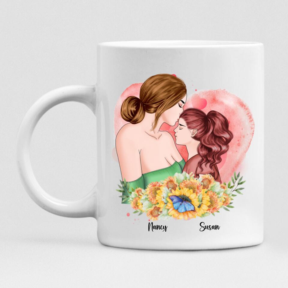 Mother And Daughter - " The Love Between Mother & Daughter Knows No Distance I Love You Mom " Personalized Mug - CUONG-CML-20220106-04