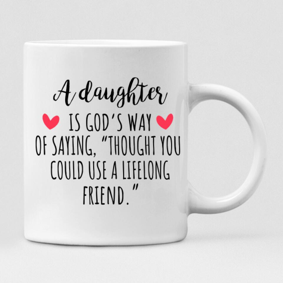 Mom And Daughter Christmas - " A Daughter Is God’s Way Of Saying Thought You Could Use A Lifelong Friend " Personalized Mug - NGUYEN-CML-20220115-02