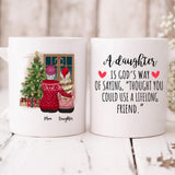 Mom And Daughter Christmas - " A Daughter Is God’s Way Of Saying Thought You Could Use A Lifelong Friend " Personalized Mug - NGUYEN-CML-20220115-02