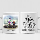 Father and Daughter Motorcycling - " Like Father Like Daughter Every Good Tree Maketh Good Fruits " Personalized Mug - CUONG-CML-20220105-03