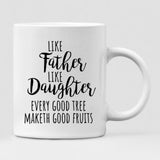 Father and Daughter Motorcycling - " Like Father Like Daughter Every Good Tree Maketh Good Fruits " Personalized Mug - CUONG-CML-20220105-03